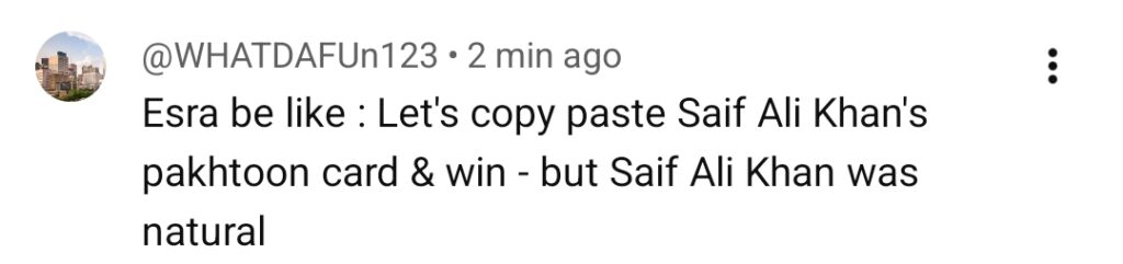 Tamasha Season 5 - Fans Think Esra Ayesha Is Copying Saif Ali Khan Tamasha Season 5 – Fans Think Esra Ayesha Is Copying Saif Ali Khan