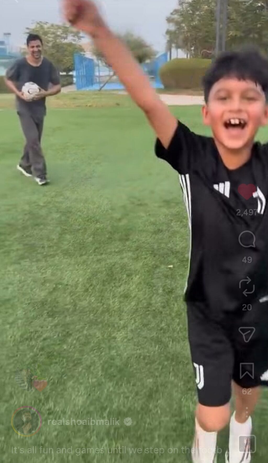Shoaib Malik Son’s Cute Football Challenge to Father Gets Praise