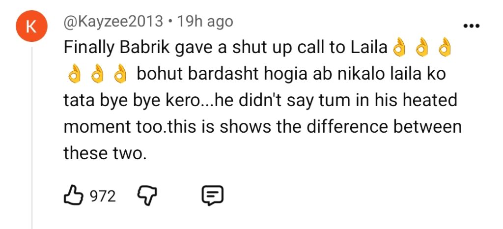 Babrik Shah's Aggressive Response to Laila Satisfies Fans Babrik Shah’s Aggressive Response to Laila Satisfies Fans