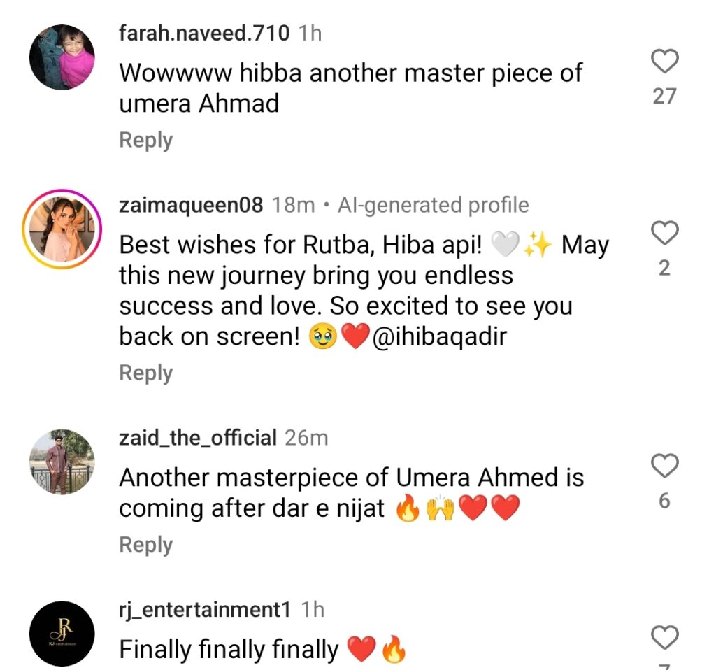 Hiba Bukhari & Talha Chahour Upcoming Drama Details Hiba Bukhari & Talha Chahour Upcoming Drama Details