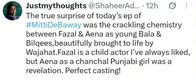 Fazal Hussain & Aena Khan Win Praise for Mitti De Baway