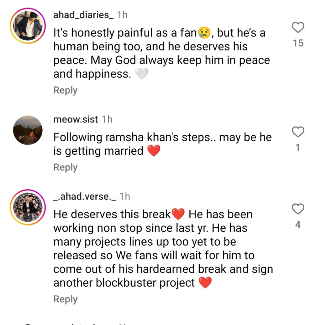 Ahad Raza Mir Announces A Break From Showbiz