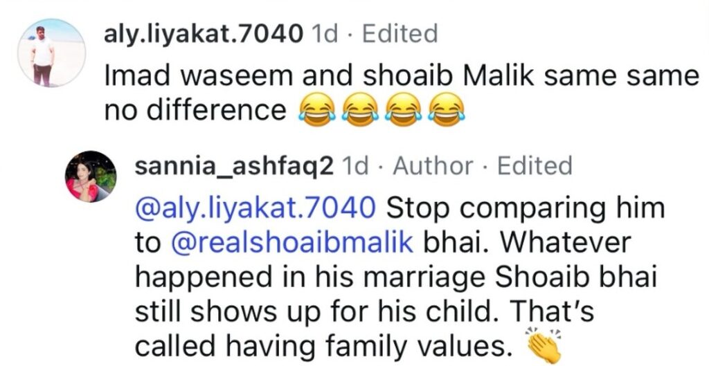 Sannia Ashfaq Asks Public Not To Compare Imad Wasim & Shoaib Malik Auto Draft