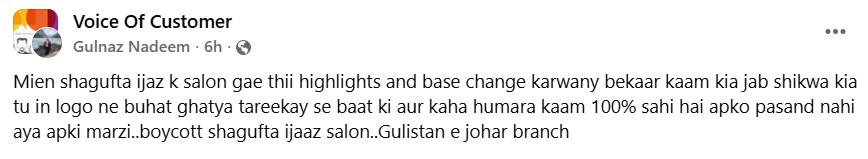 Shagufta Ejaz Under Fire For Ruining Client's Hair Auto Draft
