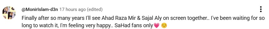 Sajal Aly & Ahad Raza Mir Fans Miss Them As Aangan Airs Sajal Aly & Ahad Raza Mir Fans Miss Them As Aangan Airs