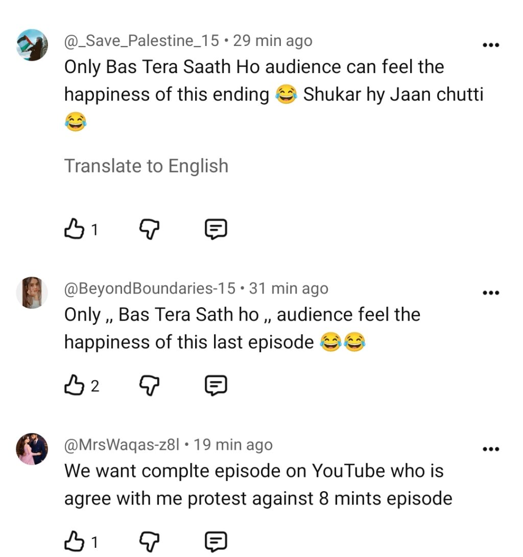 Bas Tera Saath Hu Last Episode Public Reaction
