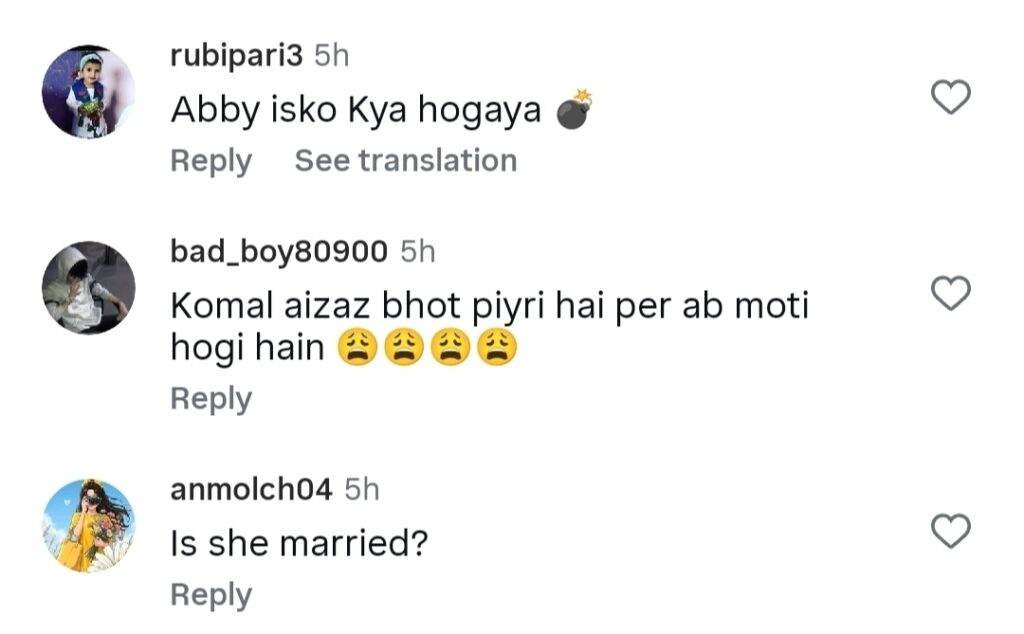 Komal Aziz’s Sudden Weight Gain Gets Public Attention