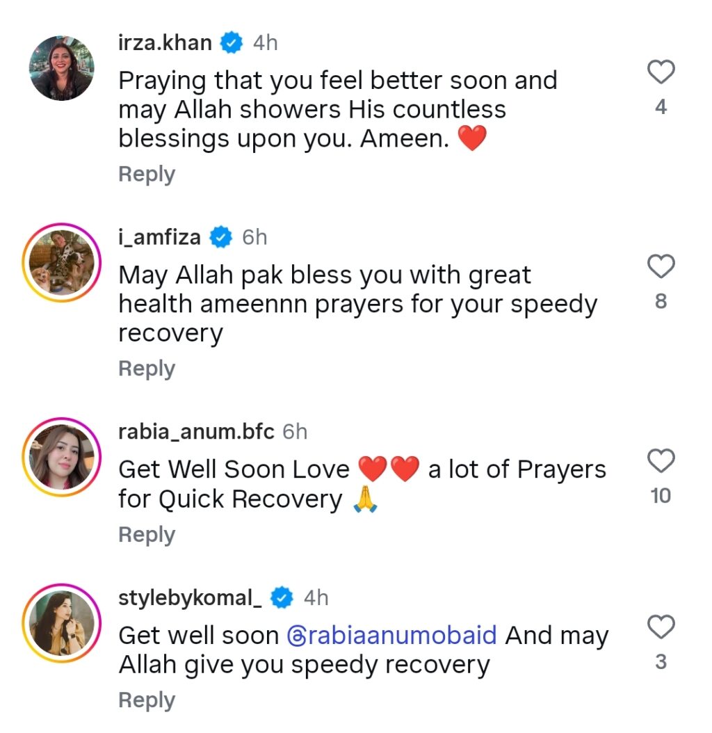 Rabia Anum Shares Details of Her Surgery & Sickness Rabia Anum Shares Details of Her Surgery & Sickness