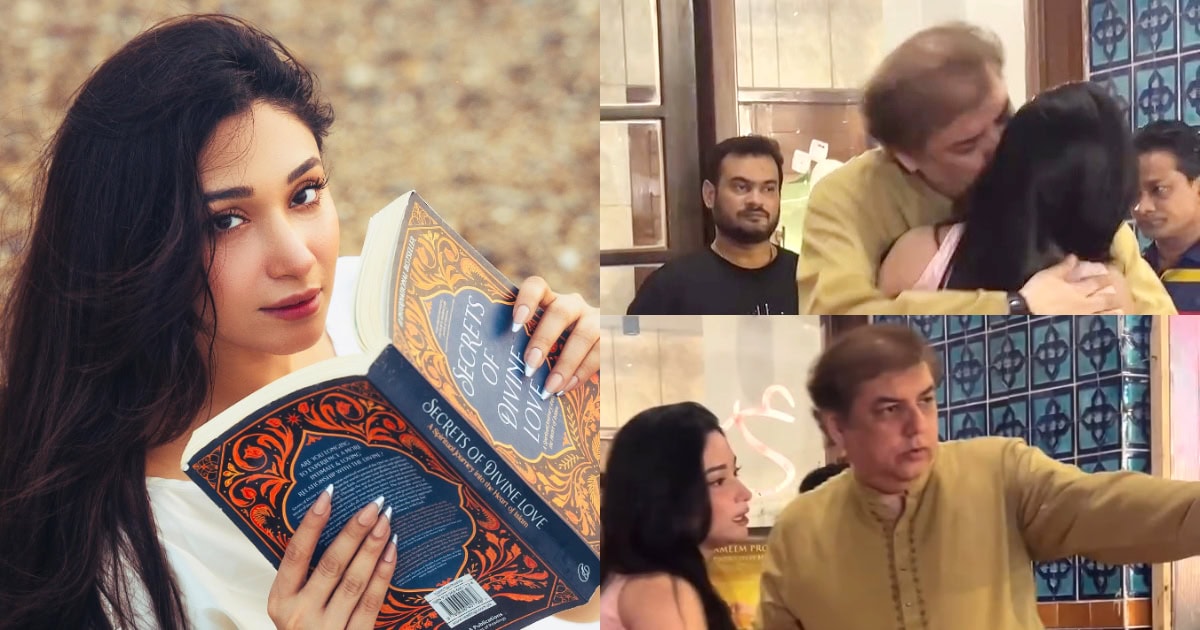 shameen-khan Audience Flabbergasted By Shameen Khan Hugging An Old Man