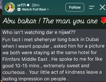 Urfi Javed Recalls A Heartfelt Meetup With Sheheryar Munawar